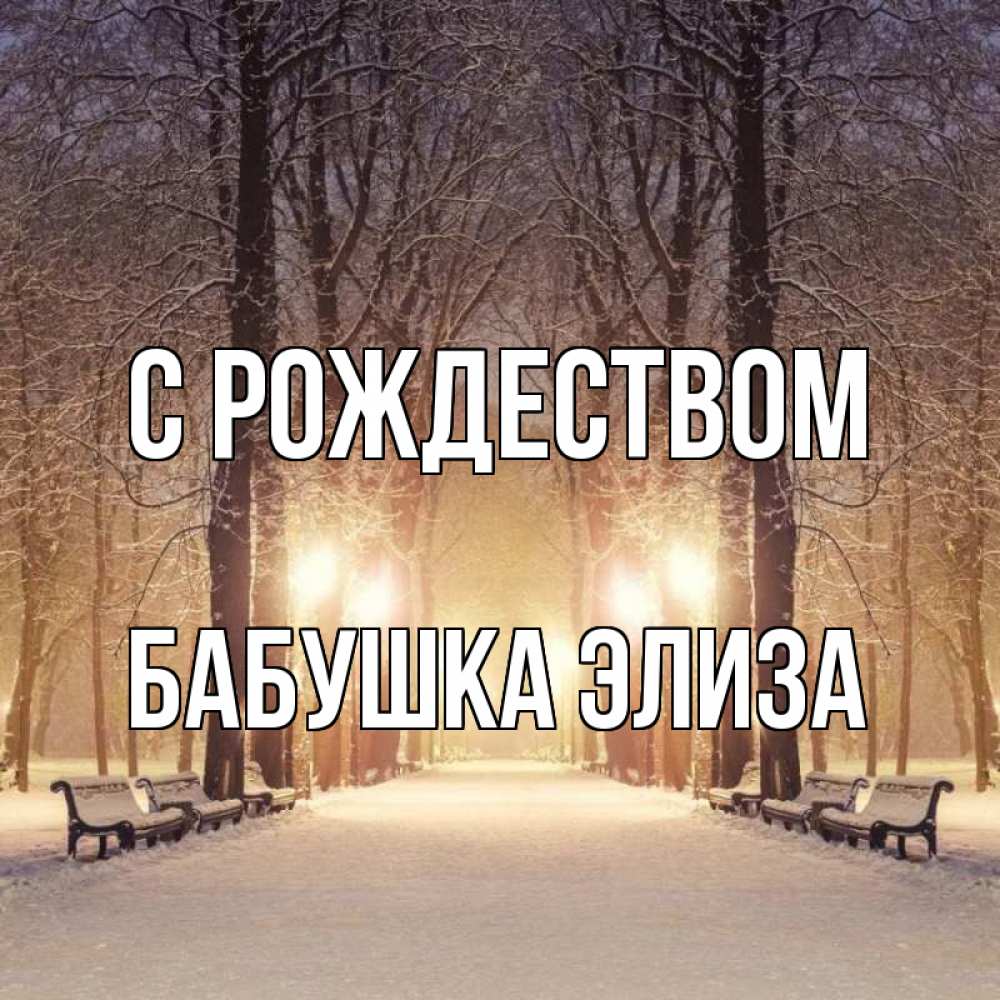 Открытка на каждый день с именем, Бабушка-Элиза С рождеством зима, парк, фонарь, лес Прикольная открытка с пожеланием онлайн скачать бесплатно 