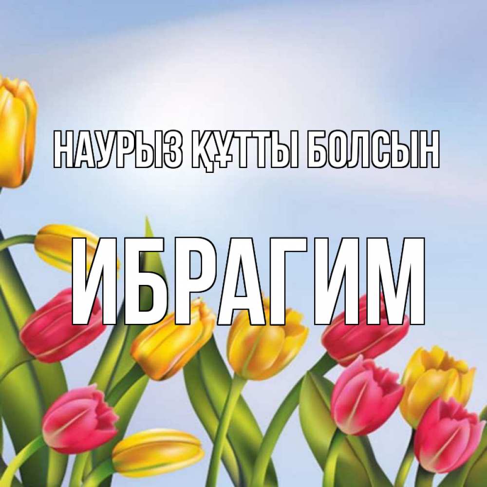 Открытка на каждый день с именем, Ибрагим Наурыз құтты болсын наурыз Прикольная открытка с пожеланием онлайн скачать бесплатно 