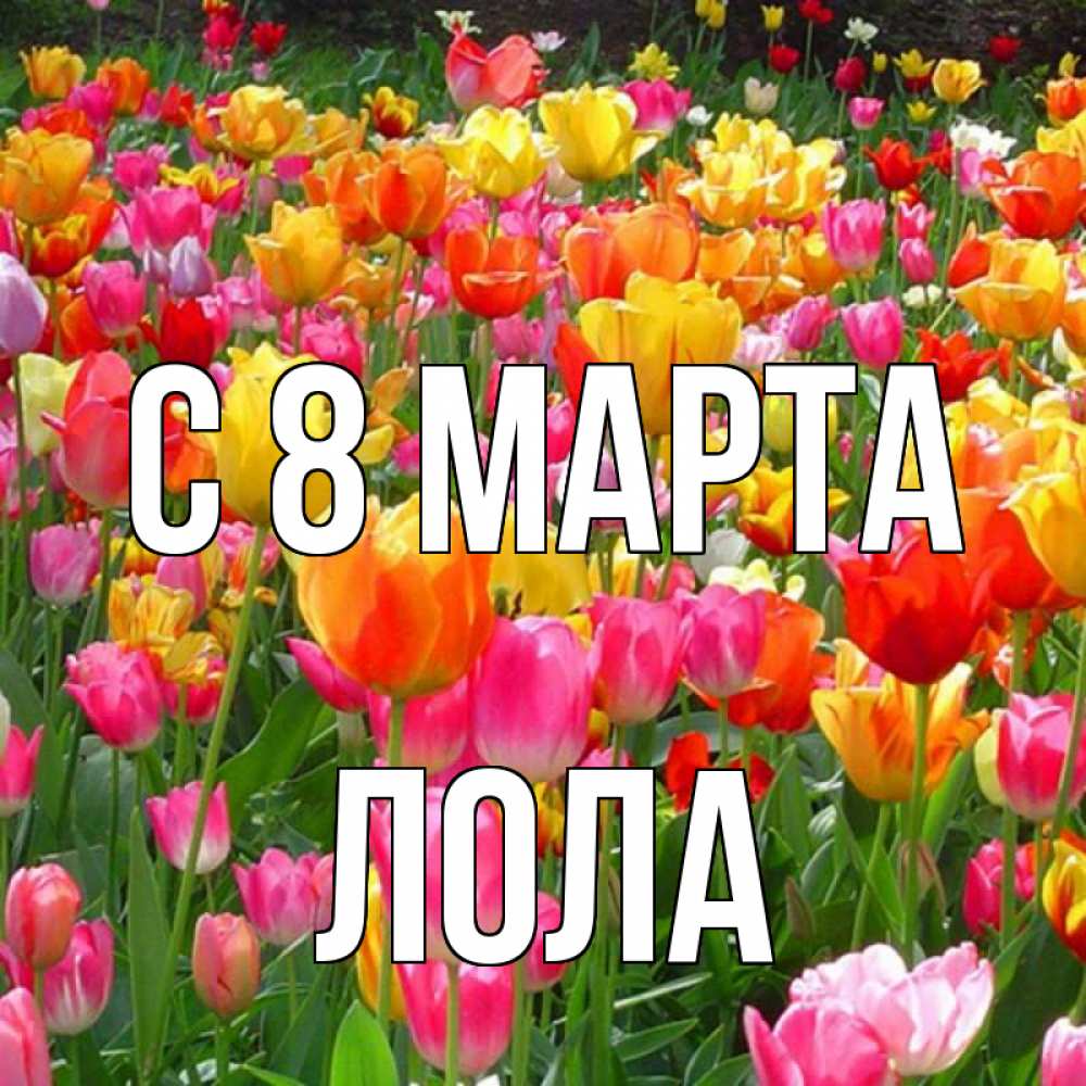Открытка на каждый день с именем, Лола С 8 МАРТА на международный женский день Прикольная открытка с пожеланием онлайн скачать бесплатно 
