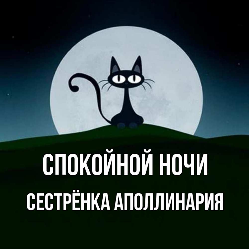 Открытка на каждый день с именем, Сестрёнка-Аполлинария Спокойной ночи хорошо выспаться ночью и без кошмаров Прикольная открытка с пожеланием онлайн скачать бесплатно 