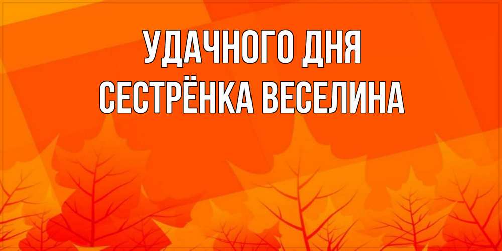 Открытка на каждый день с именем, Сестрёнка-Веселина Удачного дня осеннее настроение Прикольная открытка с пожеланием онлайн скачать бесплатно 