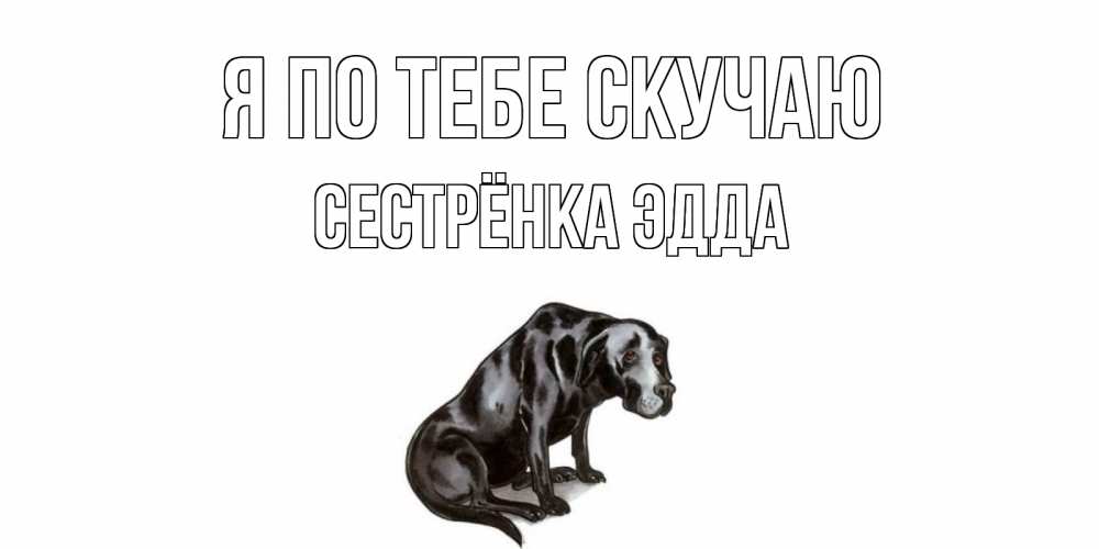 Открытка на каждый день с именем, Сестрёнка-Эдда Я по тебе скучаю я по тебе скучаю открытка с собакой Прикольная открытка с пожеланием онлайн скачать бесплатно 
