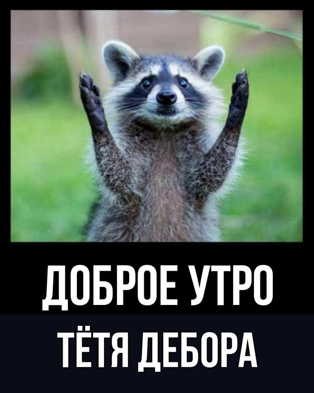 Открытка на каждый день с именем, Тётя-Дебора Доброе утро хорошее настроение утречком Прикольная открытка с пожеланием онлайн скачать бесплатно 