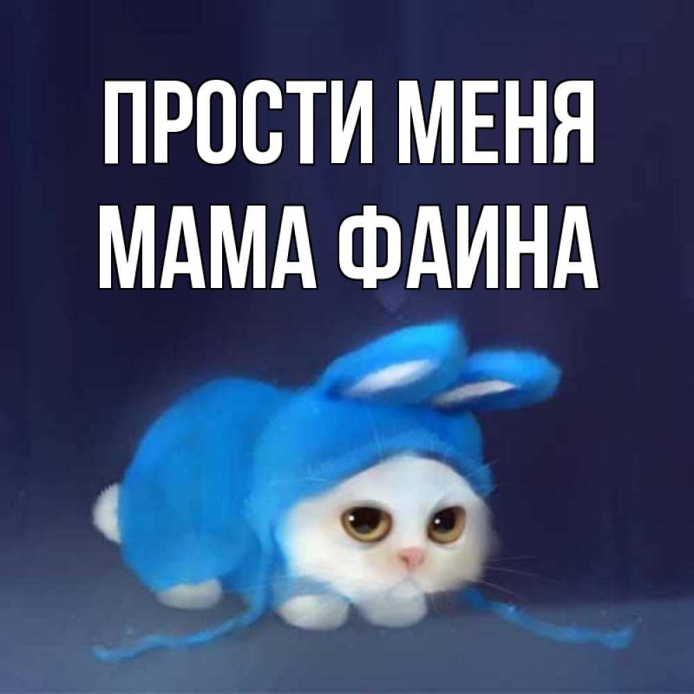 Открытка на каждый день с именем, Мама-Фаина Прости меня невинный котозай просит прощения Прикольная открытка с пожеланием онлайн скачать бесплатно 