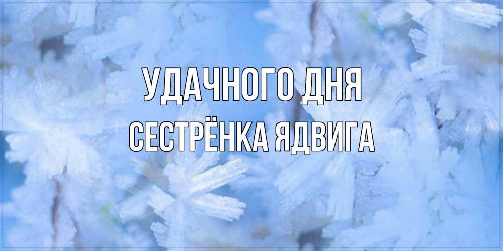 Открытка на каждый день с именем, Сестрёнка-Ядвига Удачного дня открытка на зимний день Прикольная открытка с пожеланием онлайн скачать бесплатно 
