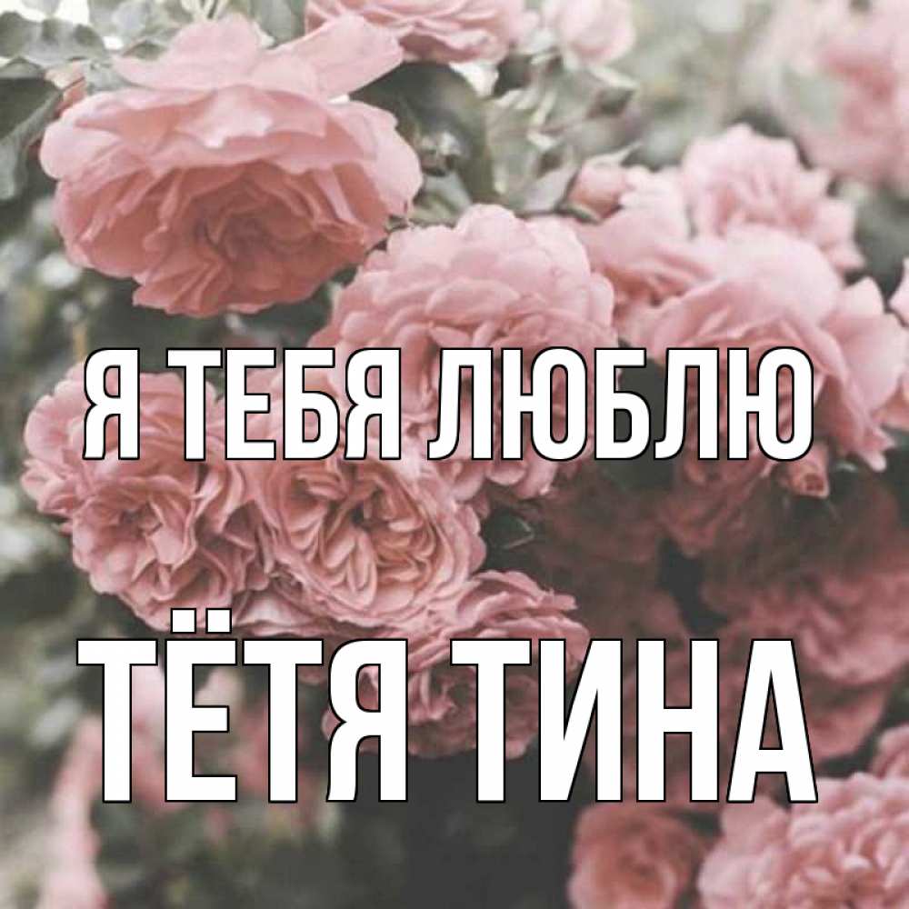 Открытка на каждый день с именем, Тётя-Тина Я тебя люблю розы 3 Прикольная открытка с пожеланием онлайн скачать бесплатно 