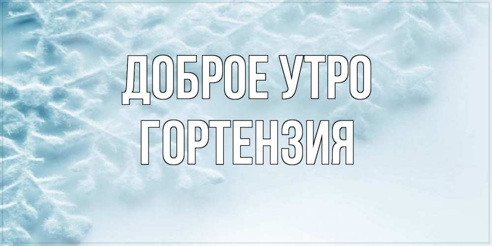 Открытка на каждый день с именем, Гортензия Доброе утро классное зимнее утро Прикольная открытка с пожеланием онлайн скачать бесплатно 