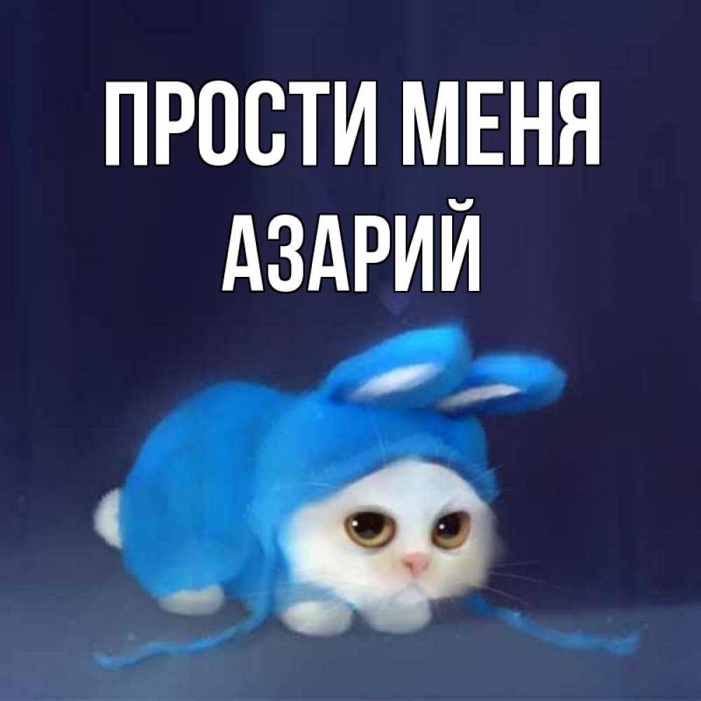 Открытка на каждый день с именем, Азарий Прости меня невинный котозай просит прощения Прикольная открытка с пожеланием онлайн скачать бесплатно 