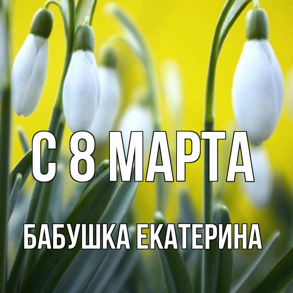 Открытка на каждый день с именем, Бабушка-Екатерина С 8 МАРТА весенние цветы Прикольная открытка с пожеланием онлайн скачать бесплатно 