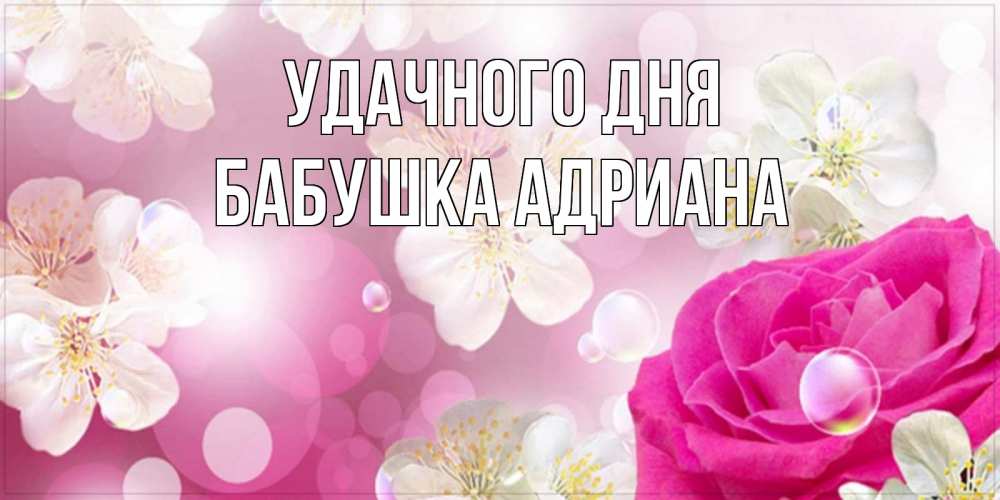 Открытка на каждый день с именем, Бабушка-Адриана Удачного дня красивые цветы Прикольная открытка с пожеланием онлайн скачать бесплатно 
