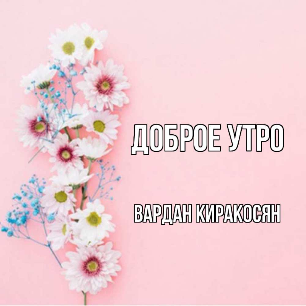 Открытка на каждый день с именем, Вардан-Киракосян Доброе утро цветы с подписью Прикольная открытка с пожеланием онлайн скачать бесплатно 