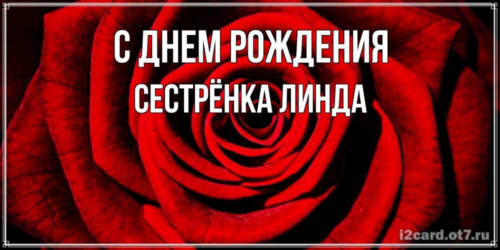 Открытка на каждый день с именем, Сестрёнка-Линда С днем рождения алая роза Прикольная открытка с пожеланием онлайн скачать бесплатно 