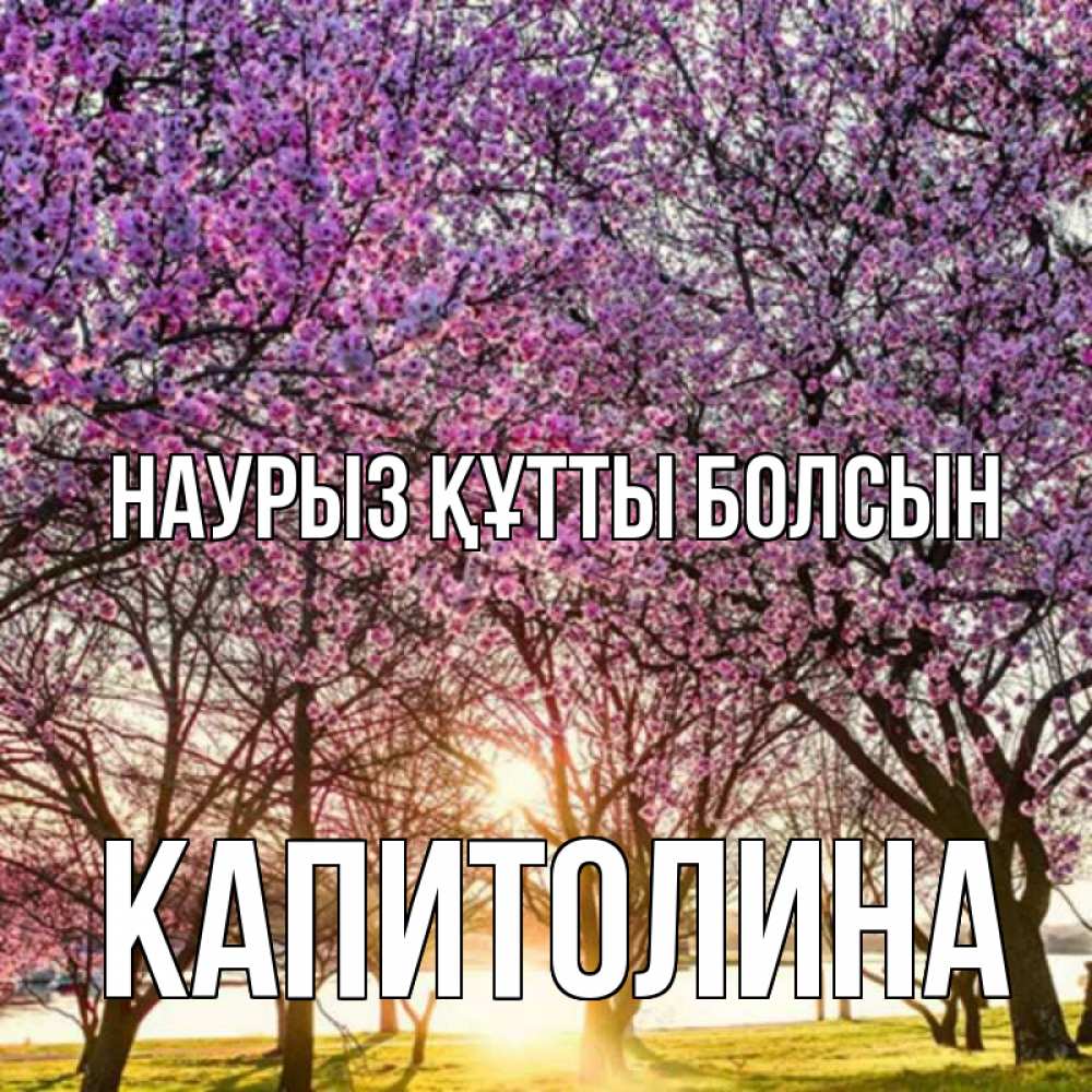Открытка на каждый день с именем, Капитолина Наурыз құтты болсын наурыз Прикольная открытка с пожеланием онлайн скачать бесплатно 