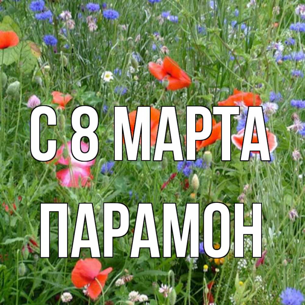 Открытка на каждый день с именем, Парамон С 8 МАРТА международный женский день 4 Прикольная открытка с пожеланием онлайн скачать бесплатно 