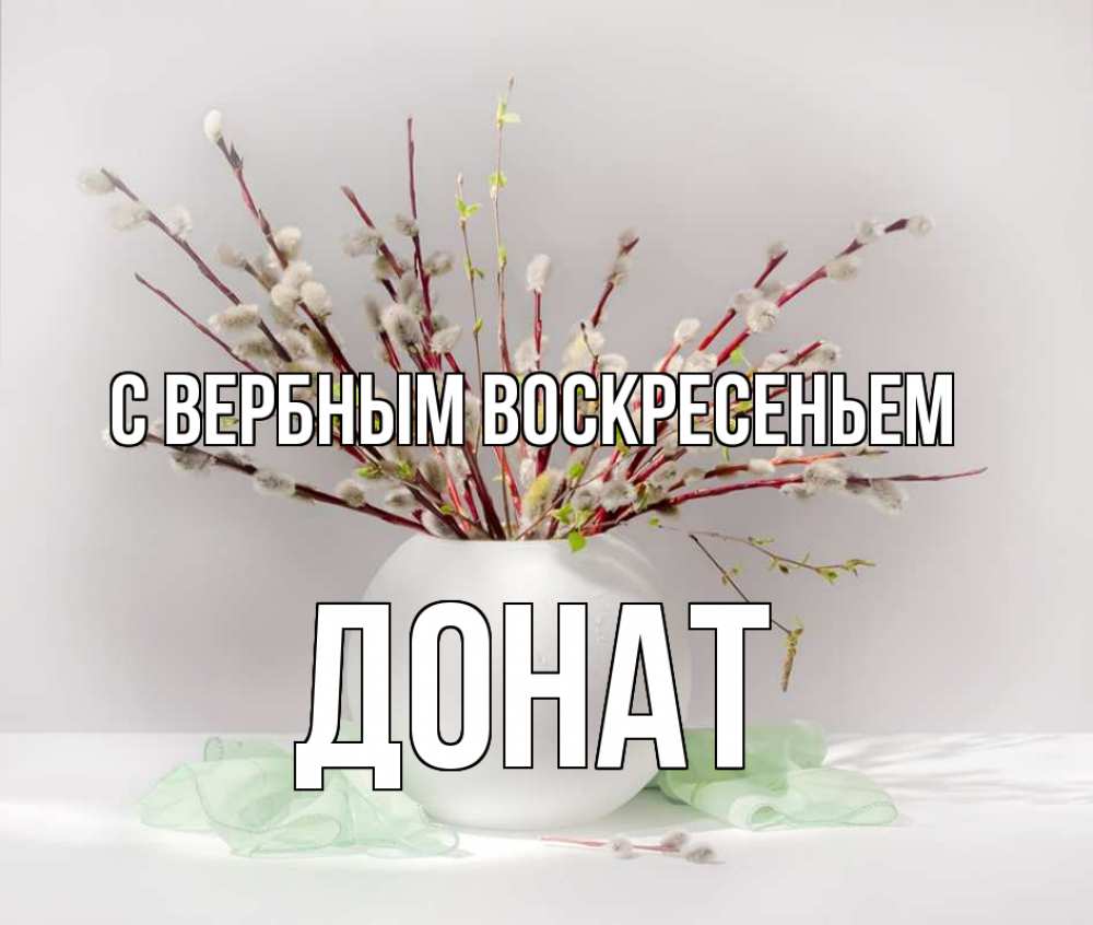Открытка на каждый день с именем, Донат С вербным воскресеньем верба Прикольная открытка с пожеланием онлайн скачать бесплатно 
