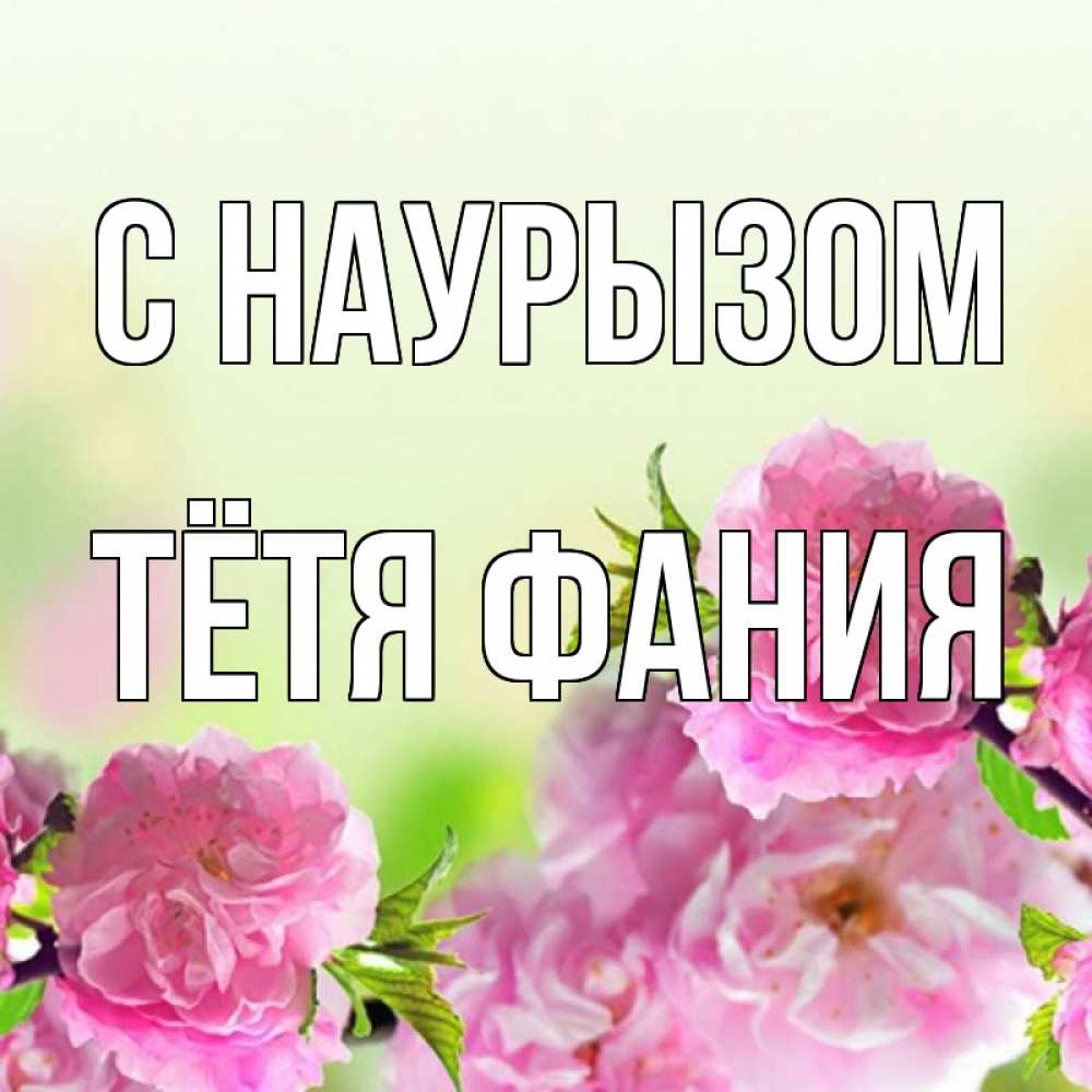 Открытка на каждый день с именем, Тётя-Фания С наурызом цветы Прикольная открытка с пожеланием онлайн скачать бесплатно 