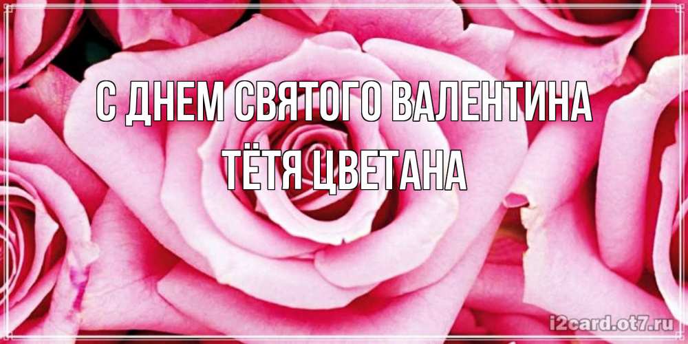 Открытка на каждый день с именем, Тётя-Цветана С днем Святого Валентина роза розовая на день Святого Валентина Прикольная открытка с пожеланием онлайн скачать бесплатно 