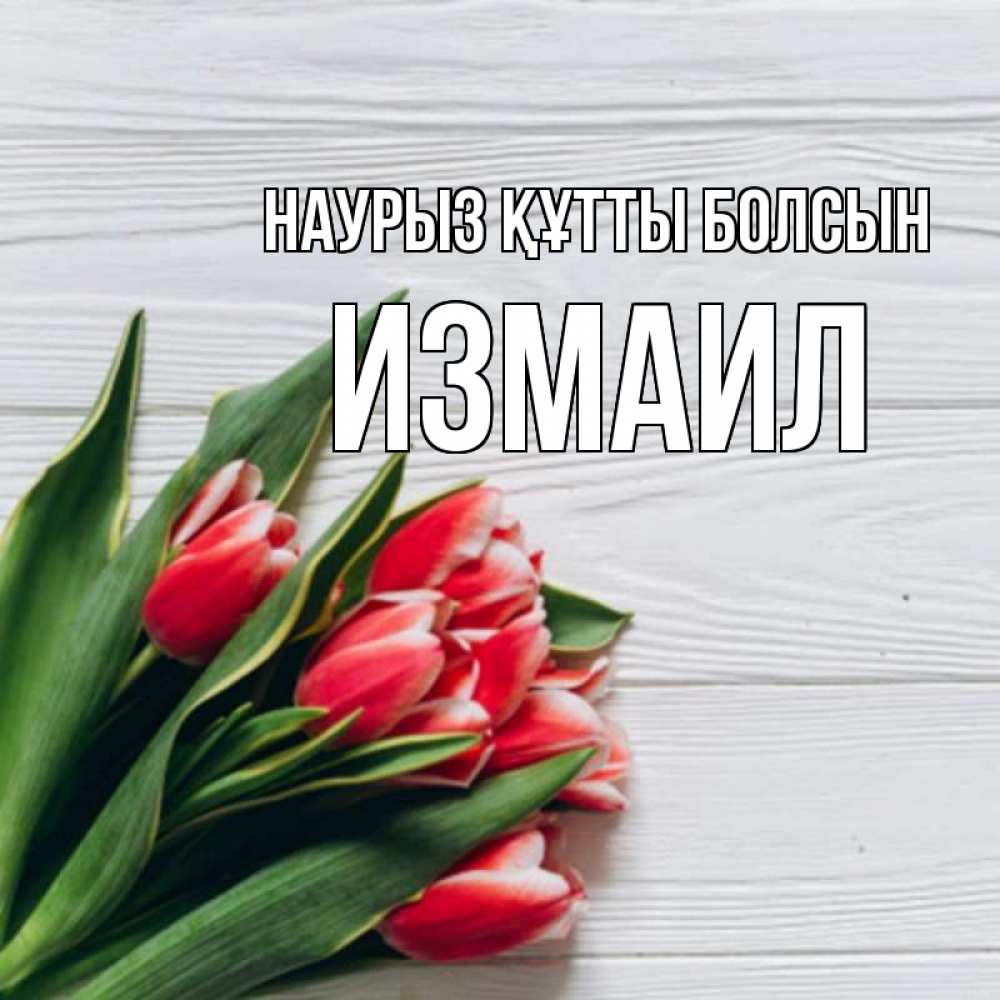 Открытка на каждый день с именем, Измаил Наурыз құтты болсын весна 2 Прикольная открытка с пожеланием онлайн скачать бесплатно 