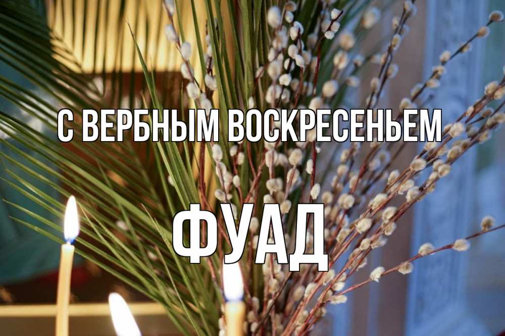 Открытка на каждый день с именем, Фуад С вербным воскресеньем верба Прикольная открытка с пожеланием онлайн скачать бесплатно 