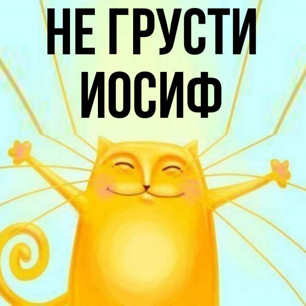 Открытка на каждый день с именем, Иосиф Не грусти обнимашки усатые Прикольная открытка с пожеланием онлайн скачать бесплатно 