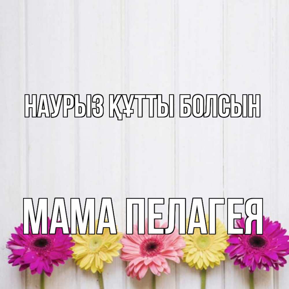 Открытка на каждый день с именем, Мама-Пелагея Наурыз құтты болсын женщинам 1 Прикольная открытка с пожеланием онлайн скачать бесплатно 