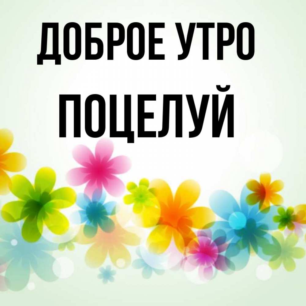 Открытка на каждый день с именем, Поцелуй Доброе утро позитивные цветочки Прикольная открытка с пожеланием онлайн скачать бесплатно 