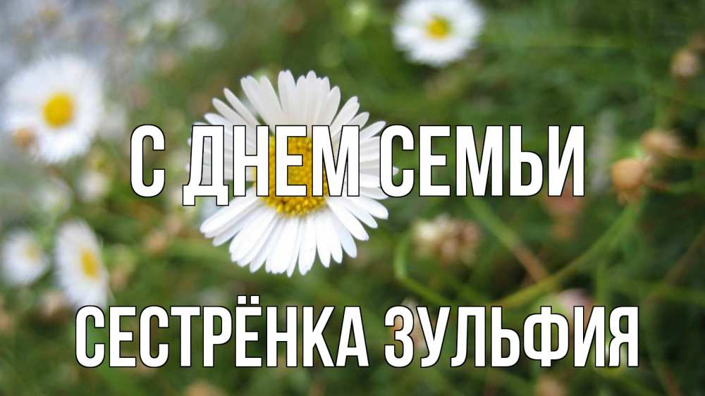 Открытка на каждый день с именем, Сестрёнка-Зульфия С днем семьи с днем семьи Прикольная открытка с пожеланием онлайн скачать бесплатно 