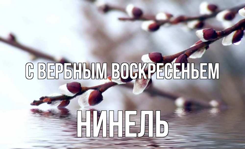 Открытка на каждый день с именем, Нинель С вербным воскресеньем верба, ручей Прикольная открытка с пожеланием онлайн скачать бесплатно 