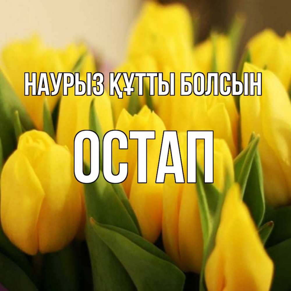 Открытка на каждый день с именем, Остап Наурыз құтты болсын цветы Прикольная открытка с пожеланием онлайн скачать бесплатно 