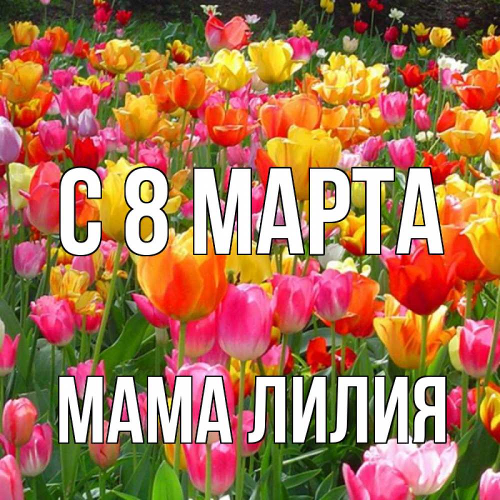 Открытка на каждый день с именем, Мама-Лилия С 8 МАРТА на международный женский день Прикольная открытка с пожеланием онлайн скачать бесплатно 