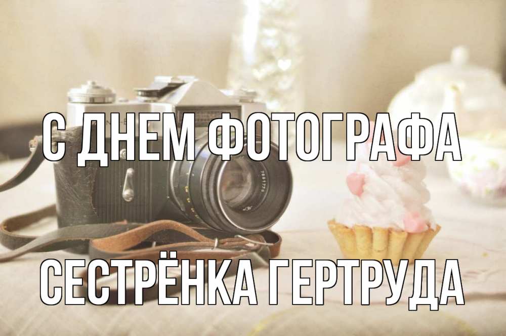 Открытка на каждый день с именем, Сестрёнка-Гертруда С днем фотографа с днем фотографа Прикольная открытка с пожеланием онлайн скачать бесплатно 