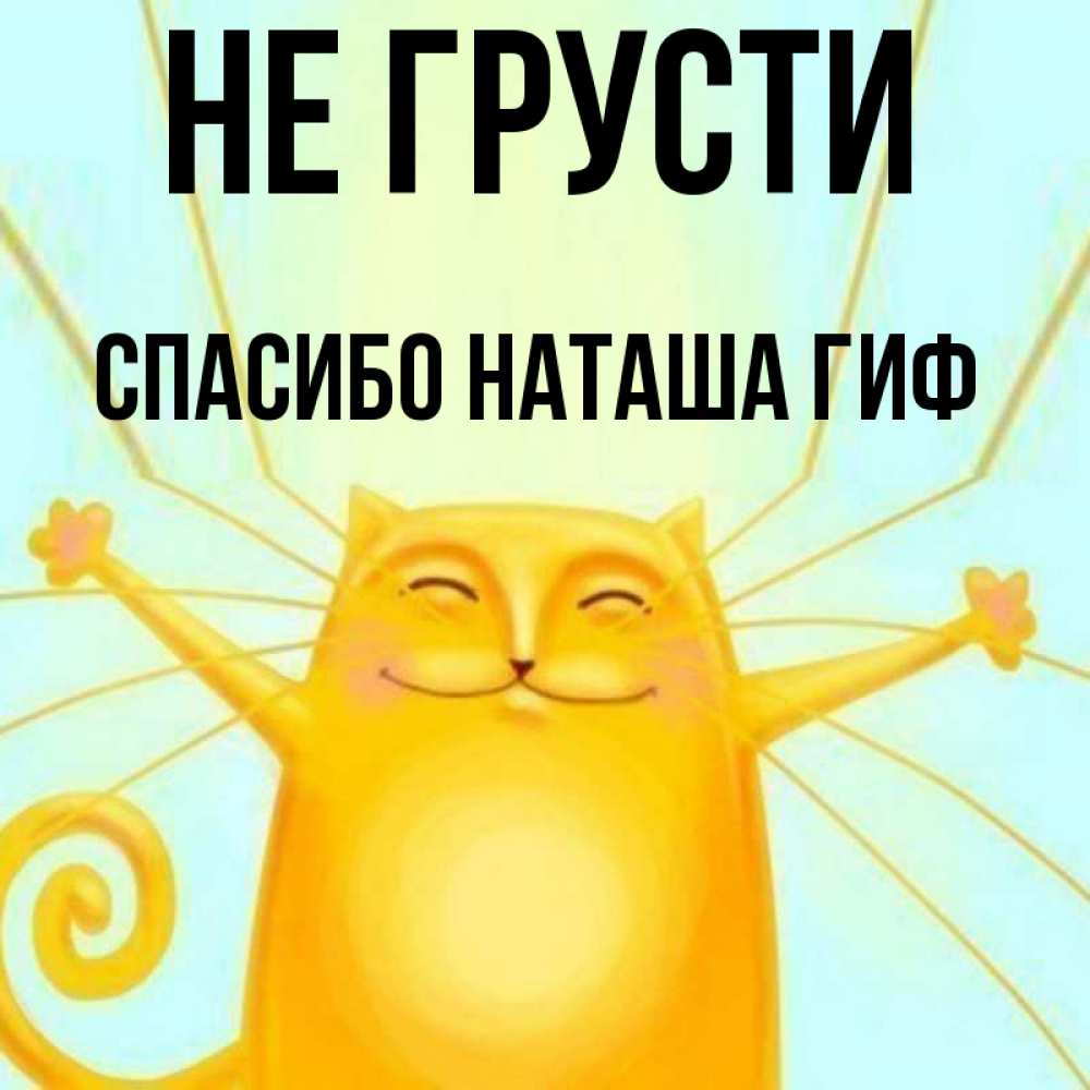 Открытка на каждый день с именем, СПАСИБО-НАТАША-ГИФ Не грусти обнимашки усатые Прикольная открытка с пожеланием онлайн скачать бесплатно 