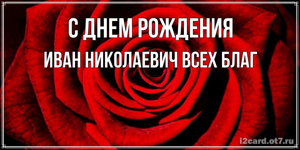 Открытка на каждый день с именем, Иван-Николаевич-Всех-благ С днем рождения алая роза Прикольная открытка с пожеланием онлайн скачать бесплатно 