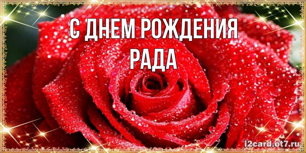 Открытка на каждый день с именем, Рада С днем рождения роса и роза. открытка с красивой розой Прикольная открытка с пожеланием онлайн скачать бесплатно 