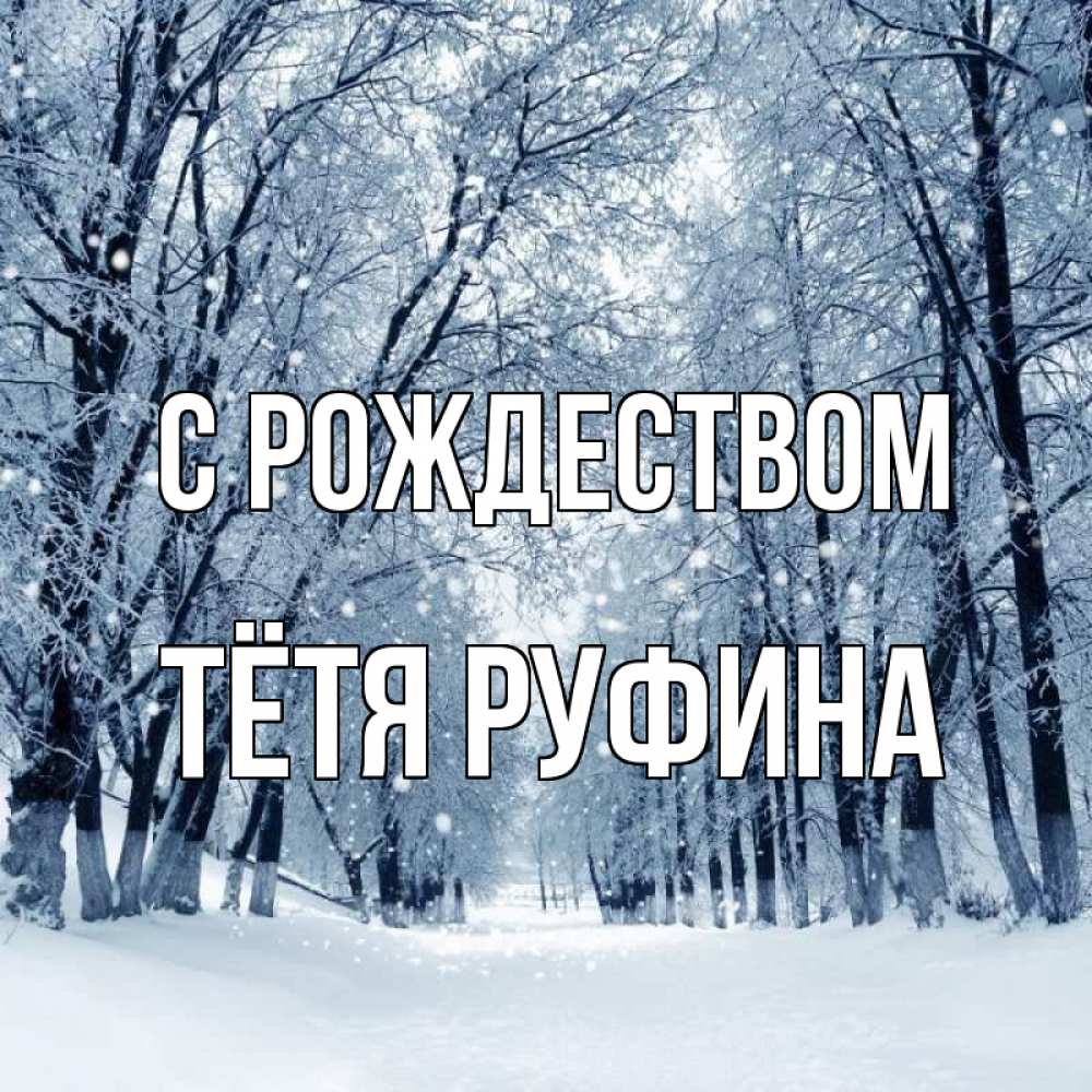 Открытка на каждый день с именем, Тётя-Руфина С рождеством снег, лес, парк Прикольная открытка с пожеланием онлайн скачать бесплатно 