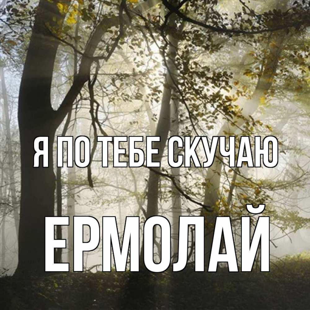 Открытка на каждый день с именем, Ермолай Я по тебе скучаю грустно Прикольная открытка с пожеланием онлайн скачать бесплатно 