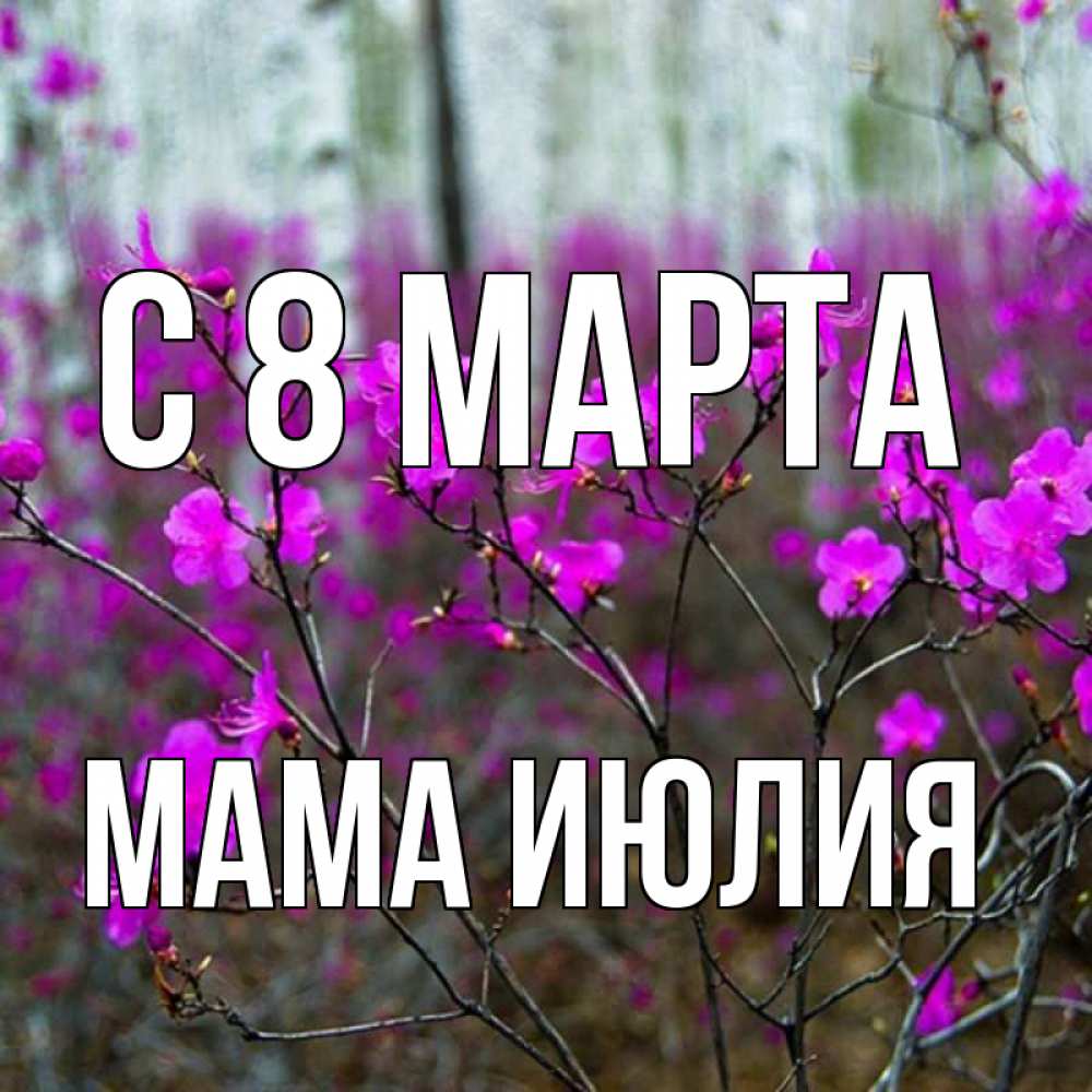 Открытка на каждый день с именем, Мама-Июлия С 8 марта дикие цветы Прикольная открытка с пожеланием онлайн скачать бесплатно 