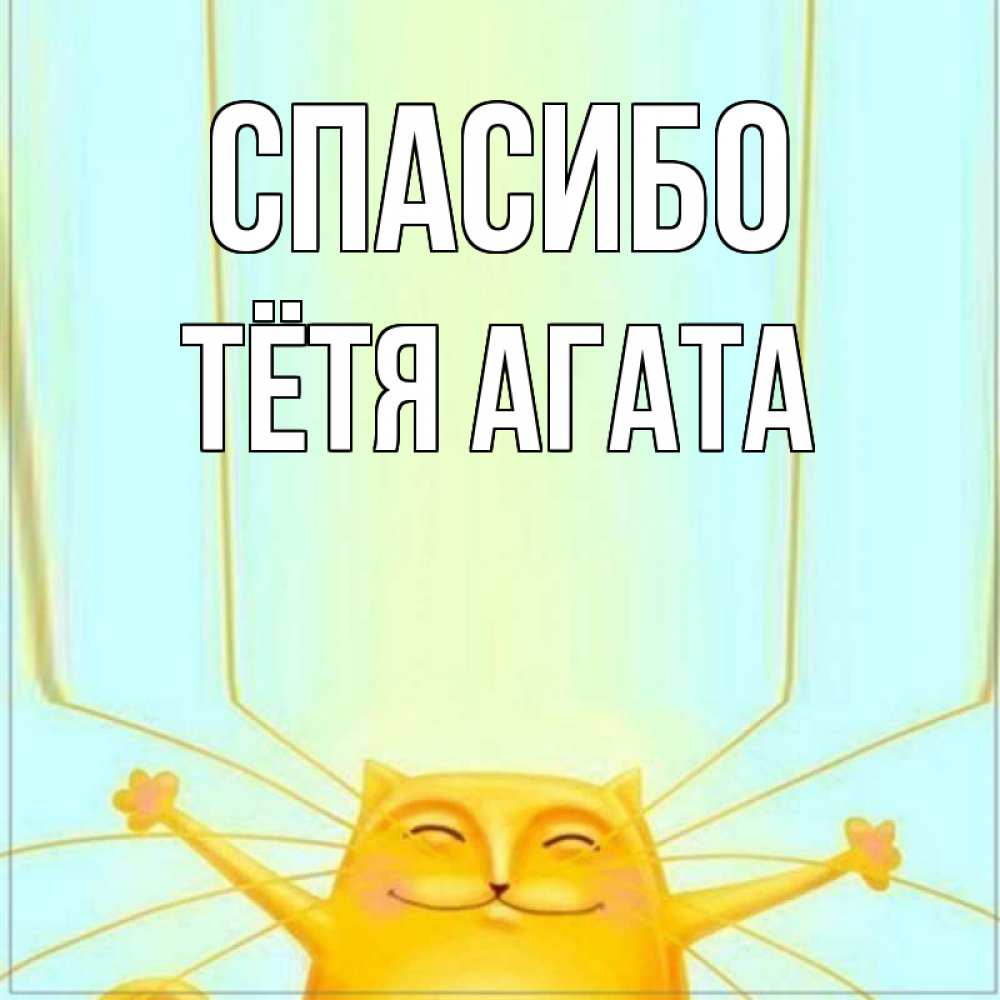 Открытка на каждый день с именем, Тётя-Агата Спасибо кот с усами благодарит Прикольная открытка с пожеланием онлайн скачать бесплатно 