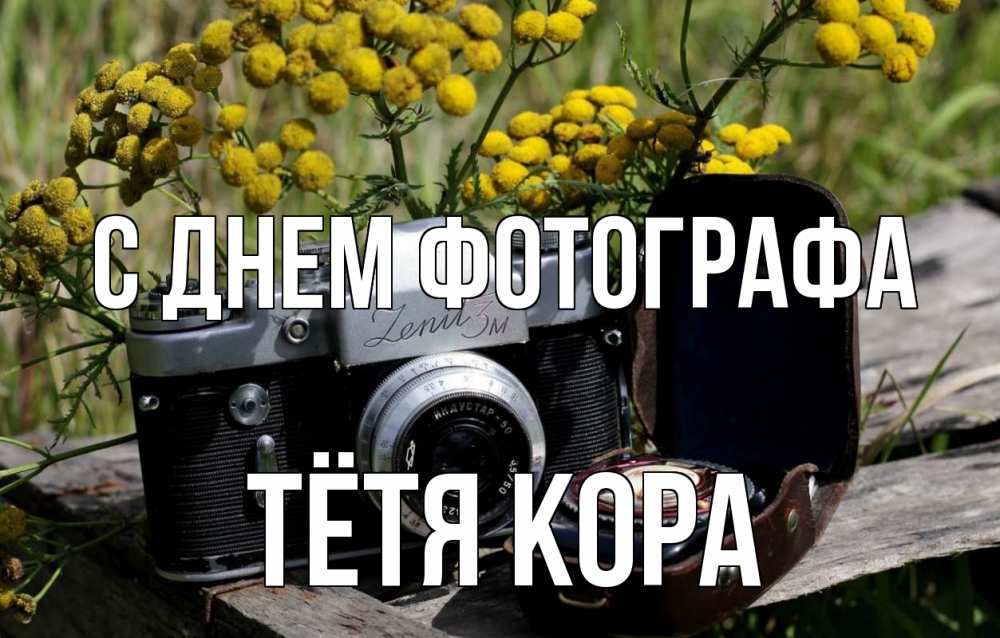 Открытка на каждый день с именем, Тётя-Кора С днем фотографа с днем фотографа Прикольная открытка с пожеланием онлайн скачать бесплатно 