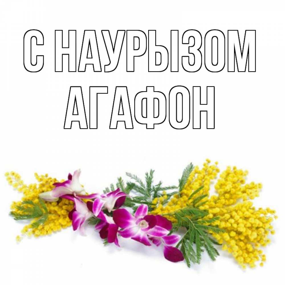 Открытка на каждый день с именем, Агафон С наурызом открытка на международный женский день с цветами  1 Прикольная открытка с пожеланием онлайн скачать бесплатно 