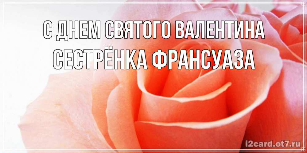 Открытка на каждый день с именем, Сестрёнка-Франсуаза С днем Святого Валентина открытка на день Святого Валентина с розовой розой Прикольная открытка с пожеланием онлайн скачать бесплатно 