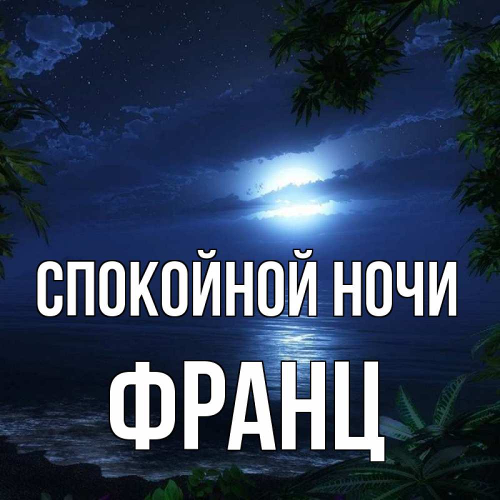 Открытка на каждый день с именем, Франц Спокойной ночи тропический остров Прикольная открытка с пожеланием онлайн скачать бесплатно 