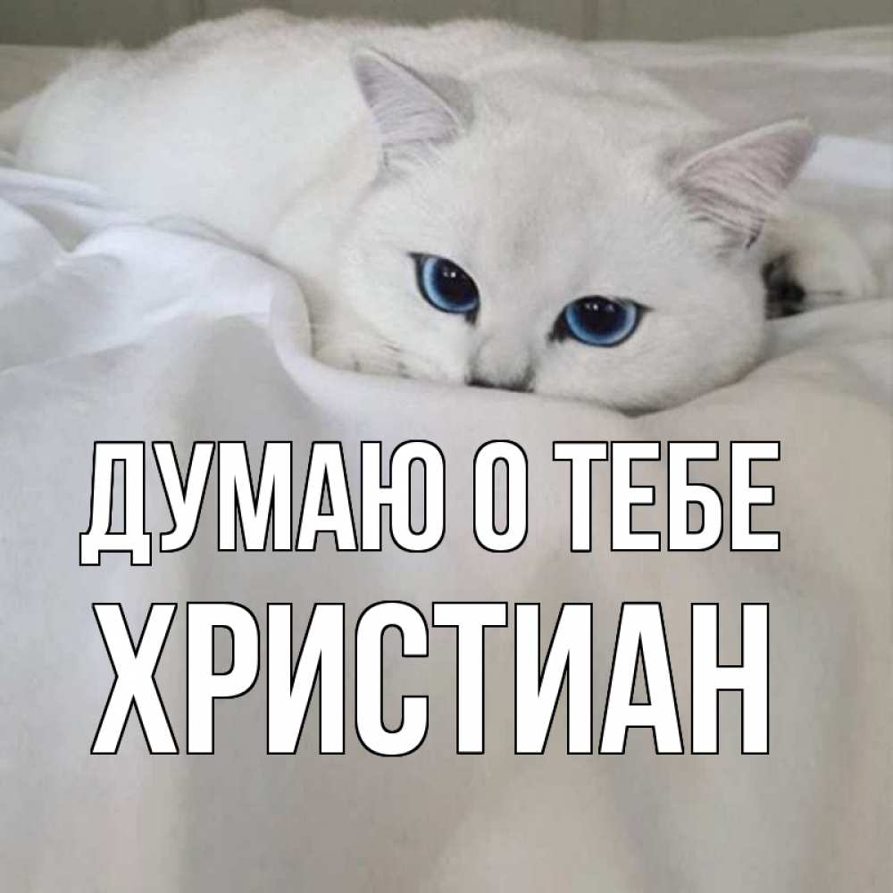 Открытка на каждый день с именем, Христиан Думаю о тебе я очень по тебе скучаю и тоскую Прикольная открытка с пожеланием онлайн скачать бесплатно 