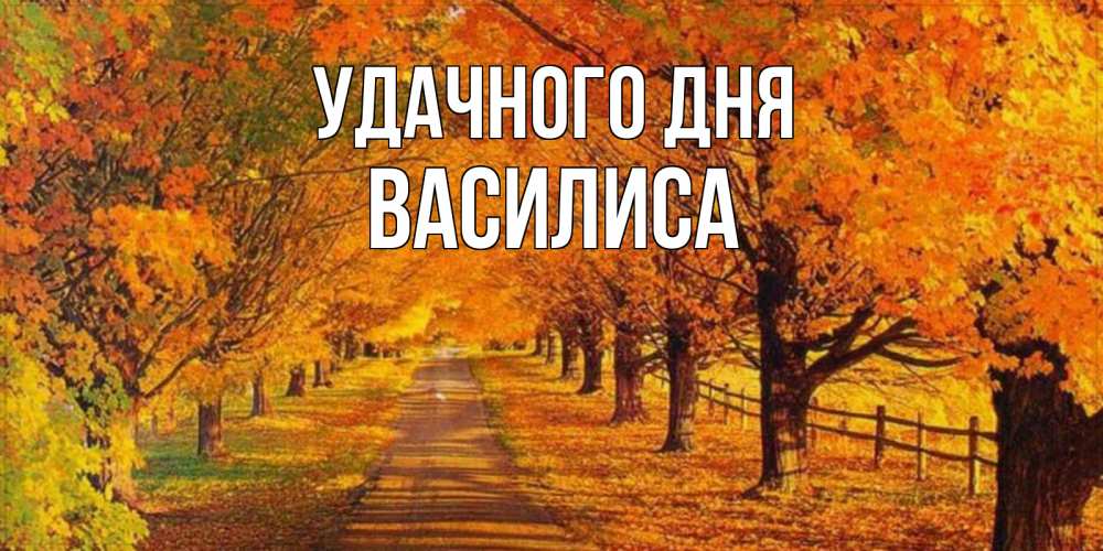 Открытка на каждый день с именем, Василиса Удачного дня деревья с осенними листьями Прикольная открытка с пожеланием онлайн скачать бесплатно 