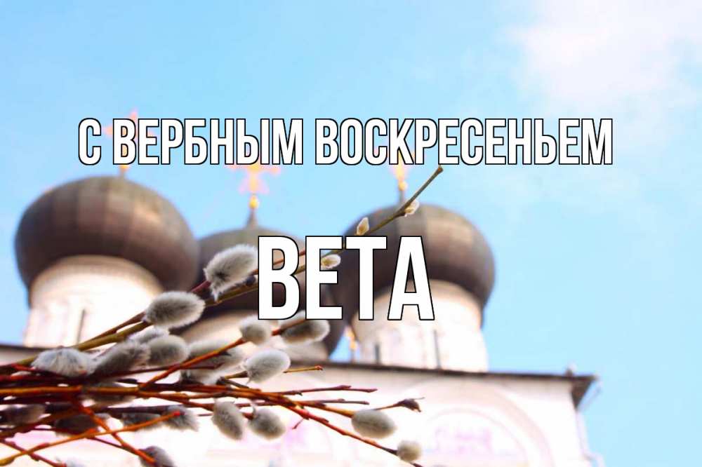 Открытка на каждый день с именем, Вета С вербным воскресеньем верба Прикольная открытка с пожеланием онлайн скачать бесплатно 