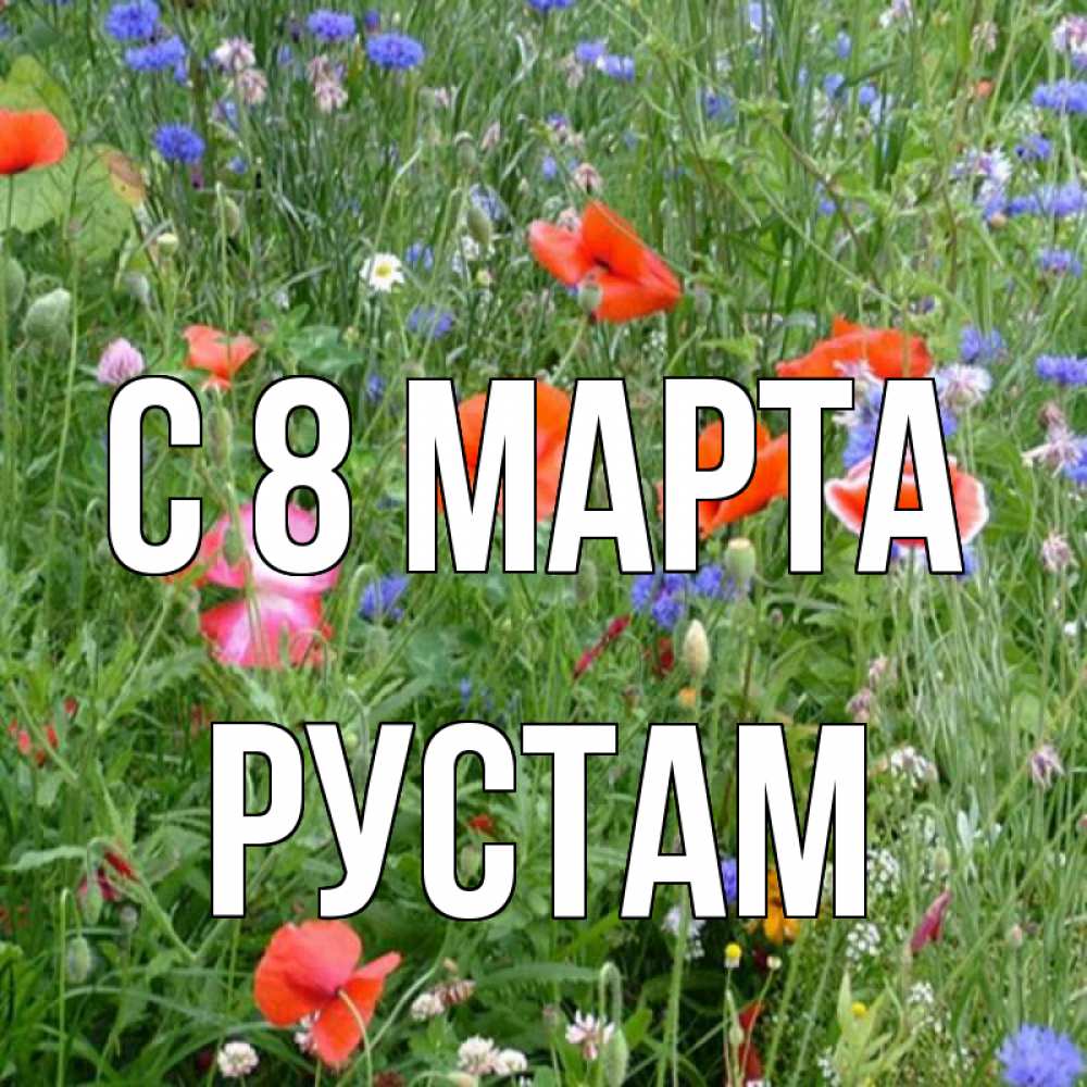 Открытка на каждый день с именем, Рустам С 8 МАРТА международный женский день 4 Прикольная открытка с пожеланием онлайн скачать бесплатно 