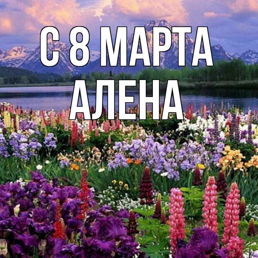 Открытка на каждый день с именем, Алена С 8 МАРТА международный женский день Прикольная открытка с пожеланием онлайн скачать бесплатно 