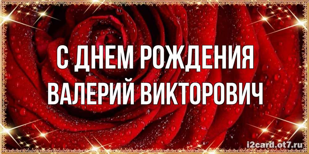 Открытка на каждый день с именем, Валерий-Викторович С днем рождения роса на розе блестящая в лучах солнца Прикольная открытка с пожеланием онлайн скачать бесплатно 