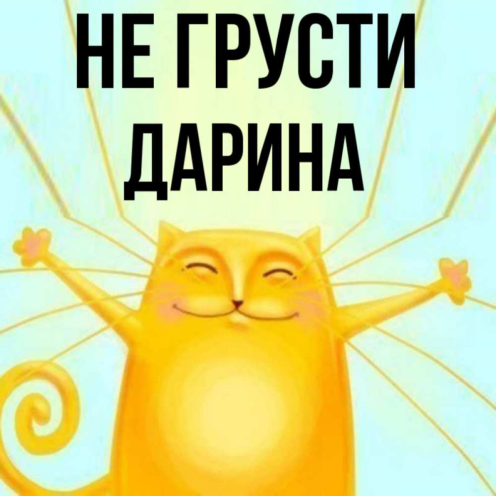 Открытка на каждый день с именем, Дарина Не грусти обнимашки усатые Прикольная открытка с пожеланием онлайн скачать бесплатно 