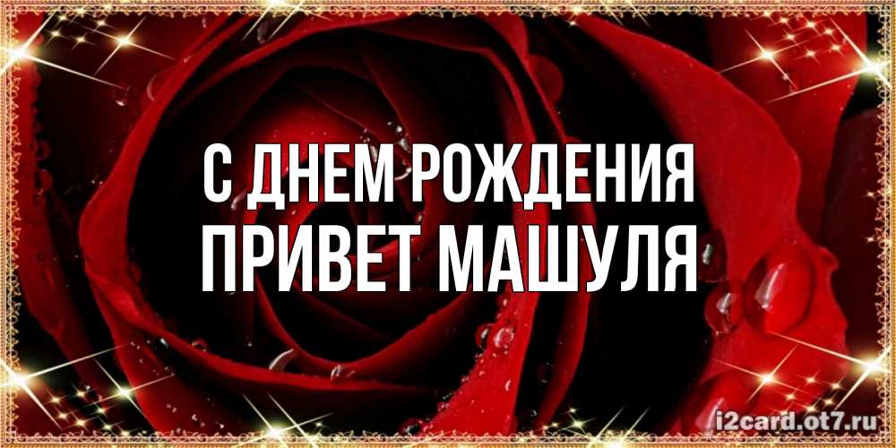 Открытка на каждый день с именем, Привет-Машуля С днем рождения цветок в росе на день рождения Прикольная открытка с пожеланием онлайн скачать бесплатно 